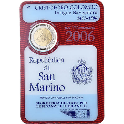 San Marino,
2 Euro,
Cristoforo Colombo