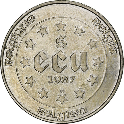 Belgien, 
            
               5 Ecu, 
            
               Charles Quint