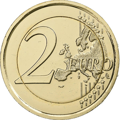 San Marino, 
            
               2 Euro, 
            
               gold-plated coin