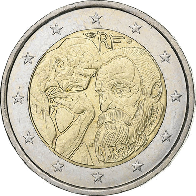 Frankreich, 
            
               2 Euro, 
            
               Centenaire du décès d'Auguste Rodin