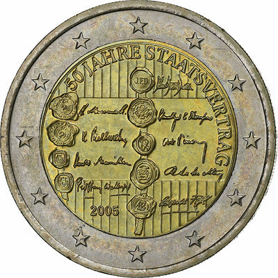 Österreich, 
            
               2 Euro, 
            
               50ème anniversaire du Traité d'Etat