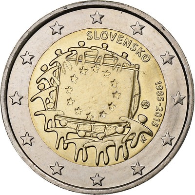 Slowakei, 
            
               2 Euro, 
            
               European Union Flag