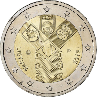 Lithuania, 
            
               2 Euro, 
            
               100th Anniversary of the Baltic States