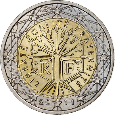 Frankreich, 
            
               2 Euro, 
            
               Stylized tree