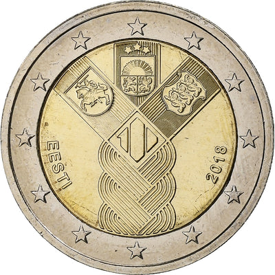 Estonia, 
            
               2 Euro, 
            
               100th Anniversary of the Baltic States