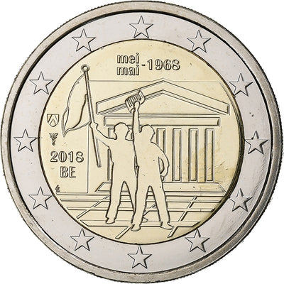 Belgien, 
            
               2 Euro, 
            
               Events of May 1968