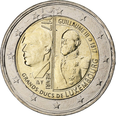 Luxemburg, 
            
               2 Euro, 
            
               Henri I William III