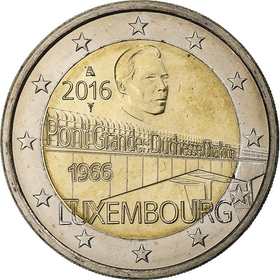 Luxemburg, 
            
               2 Euro, 
            
               50 Years of Grand Duchess Charlotte Bridge