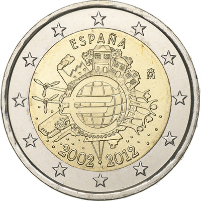 Spanien, 
            
               2 Euro, 
            
               10 years euro