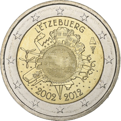 Luxemburg, 
            
               2 Euro, 
            
               10 years euro