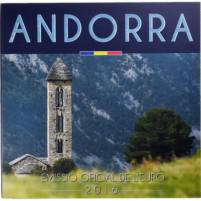 Andorra, 
            
               Set 1 cts. - 2 Euro, 
            
               Coin Card. BU