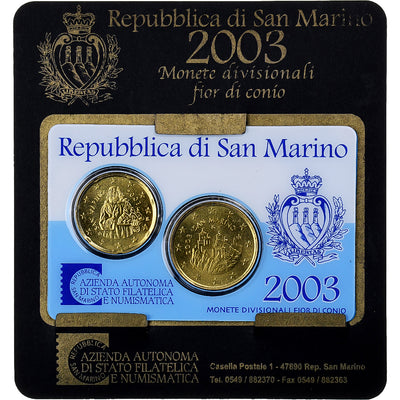 San Marino, 
            
               20c. + 50c., 
            
               Coin card.FDC