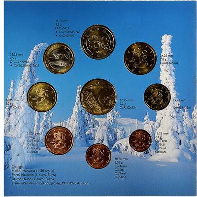 Finnland, 
            
               Set 1 ct. - 2 Euro + Token, 
            
               FDC