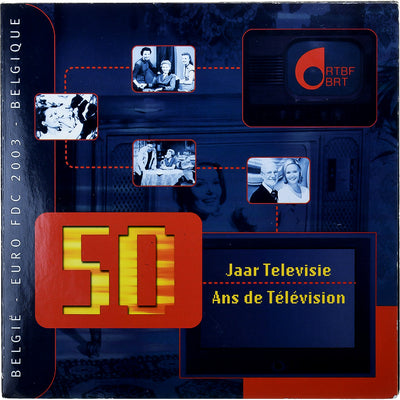 Belgien, 
            
               Set 1 ct. - 2 Euro + Token, 
            
               50 Ans de Télévision