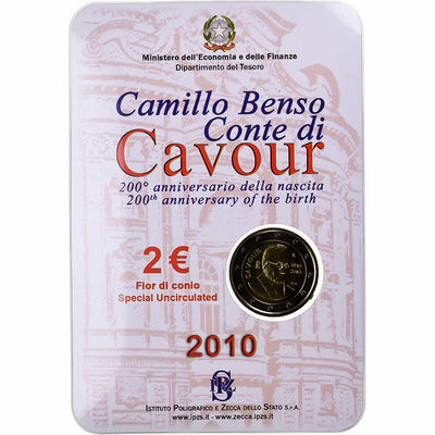 Italien, 
            
               2 Euro, 
            
               Camillo Benso comte di Cavour