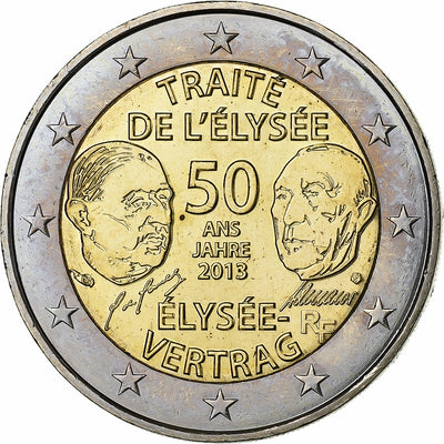 Frankreich, 
            
               2 Euro, 
            
               50 ans du traité de l'Élysée