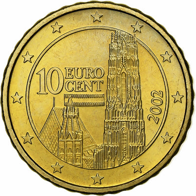 Österreich, 
            
               10 Euro Cent, 
            
               2002