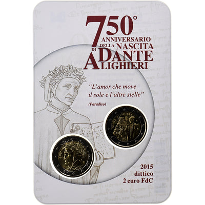 Italien, 
            
               2x 2 Euro, 
            
               Dante Alighieri