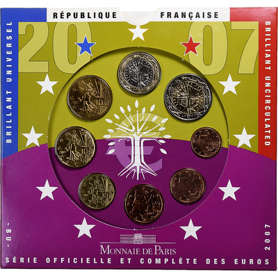 Frankreich, 
            
               1 Cent to 2 Euro, 
            
               BU