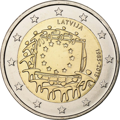 Latvia, 
            
               2 Euro, 
            
               30 ans du drapeau de l'UE