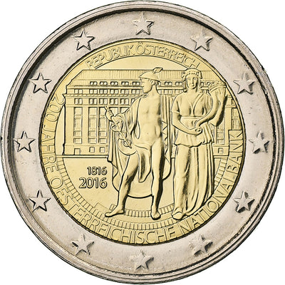 Österreich, 
            
               2 Euro, 
            
               200th Anniversary - National Bank