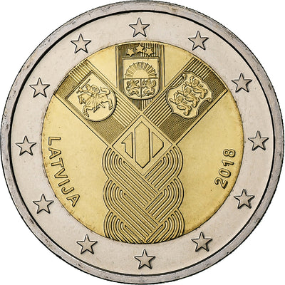 Latvia, 
            
               2 Euro, 
            
               Independent Baltic States