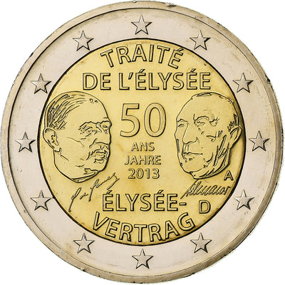 Deutschland, 
            
               2 Euro, 
            
               50 ans du traité de l'Élysée