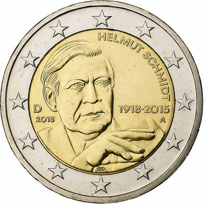 Deutschland, 
            
               2 Euro, 
            
               Helmut Shmidt