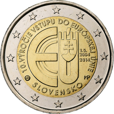 Slowakei, 
            
               2 Euro, 
            
               10th Anniversary - Accession to the European Union