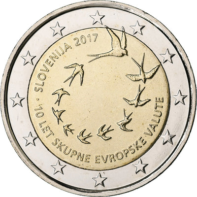 Slowenien, 
            
               2 Euro, 
            
               10e anniversaire de l'euro