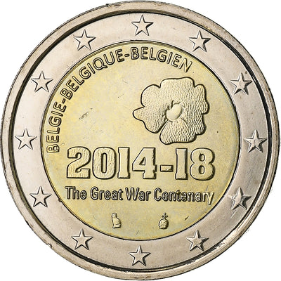 Belgien, 
            
               2 Euro, 
            
               Centenaire de la Première Guerre mondiale