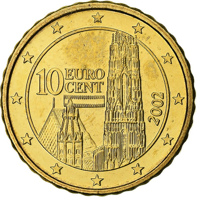 Österreich, 
            
               10 Euro Cent, 
            
               Cathedral Saint Stephen