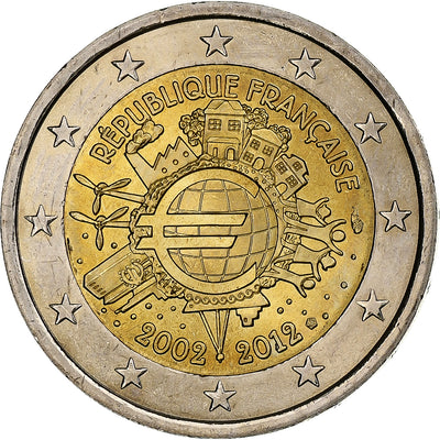 Frankreich, 
            
               2 Euro, 
            
               Introduction de l'euro