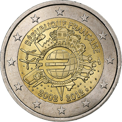 Frankreich, 
            
               2 Euro, 
            
               10 ans de l'euro