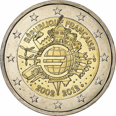 Frankreich, 
            
               2 Euro, 
            
               10 Years of Euros Cash