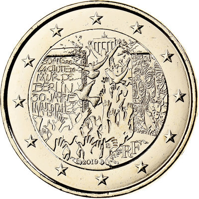 Frankreich, 
            
               2 Euro, 
            
               Chute du mur de Berlin