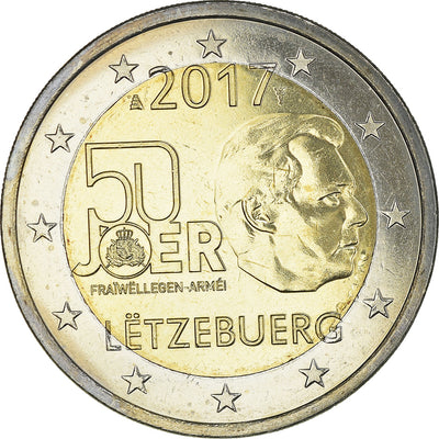 Luxemburg, 
            
               2 Euro, 
            
               50ème anniversaire du service militaire volontaire